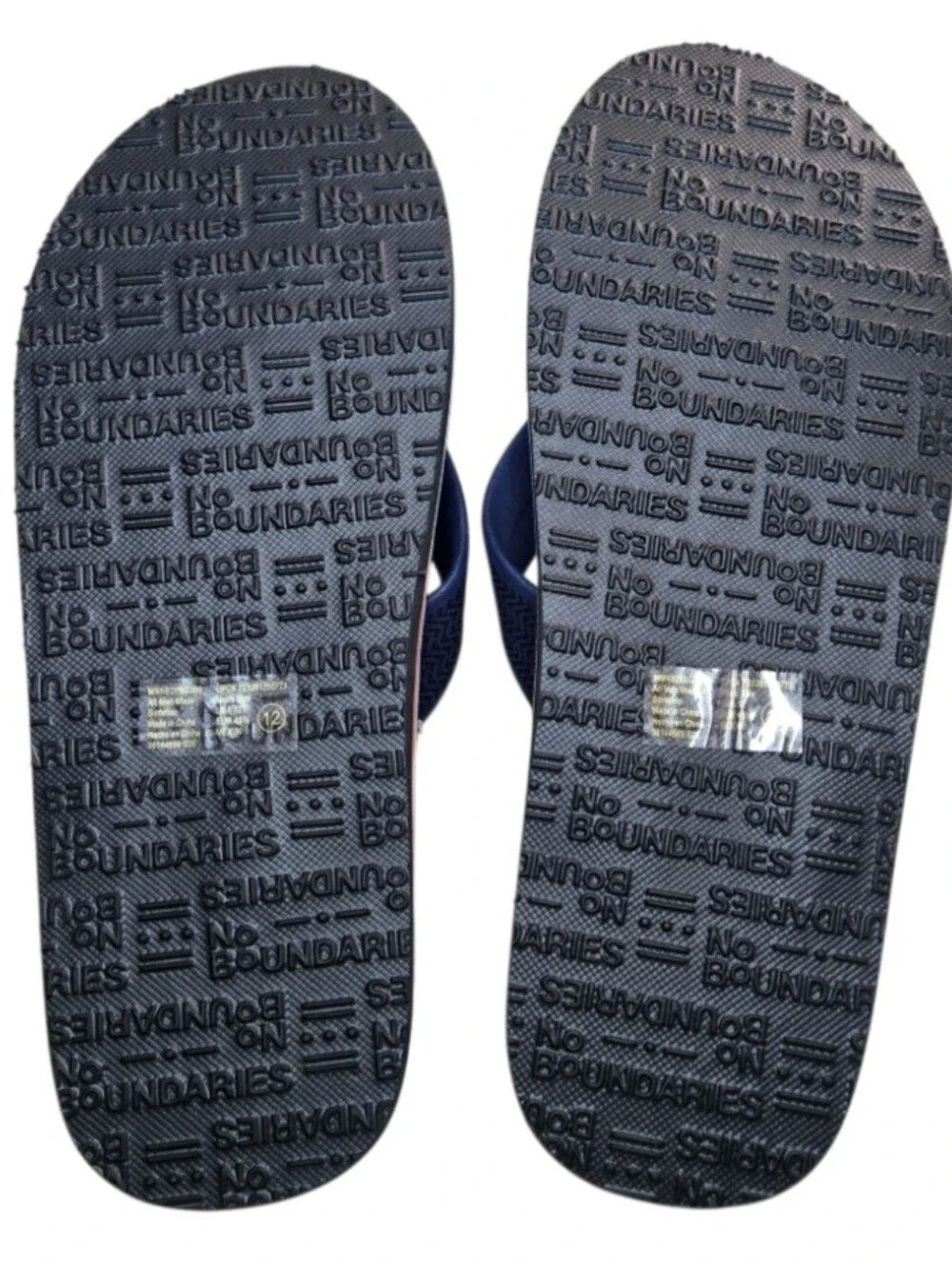 No Boundaries Ocean Flip Flops in Blue, Size 12 Men's NWT!